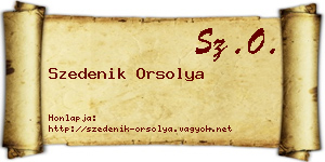 Szedenik Orsolya névjegykártya