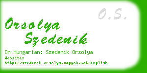 orsolya szedenik business card